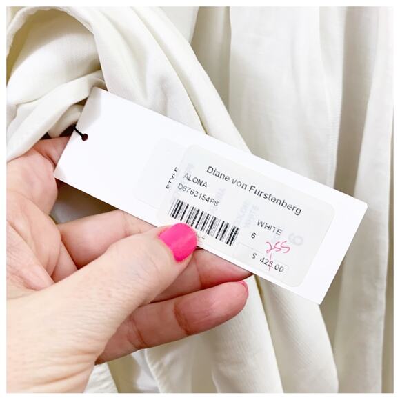 Diane Von Furstenberg Alona Sleeveless Cream A-line Dress - Picture 11 of 12